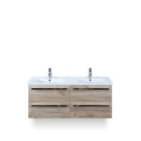 Seville Badmeubelset 120 cm - 4 laden Craft Oak - Wastafel Enjoy Dubbel