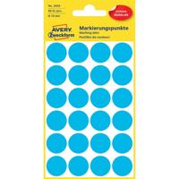 Etiket avery 3005 rond 18mm blauw 96st | 10 stuks