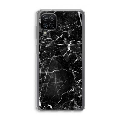 Zwart Marmer 2: Samsung Galaxy A12 Transparant Hoesje