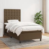 Boxspring met matras stof donkerbruin 90x200 cm