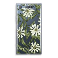 Wit bloemenpatroon: Sony Xperia XZ1 Transparant Hoesje