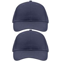 2x stuks 6-panel baseball navy blauwe caps voor volwassenen - thumbnail