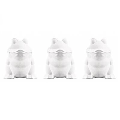 Rayher hobby knutselmateriaal kikker van piepschuim / styropor - 3x - wit - 13 cm