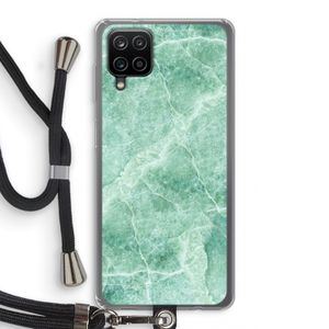 Groen marmer: Samsung Galaxy A12 Transparant Hoesje met koord