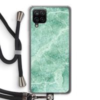 Groen marmer: Samsung Galaxy A12 Transparant Hoesje met koord