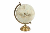 Wereldbol op voet L crème/goud 20x20x30cm