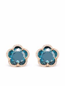 Pasquale Bruni boucles d'oreilles Bon Ton en or rose 18ct ornées de topaze et diamants