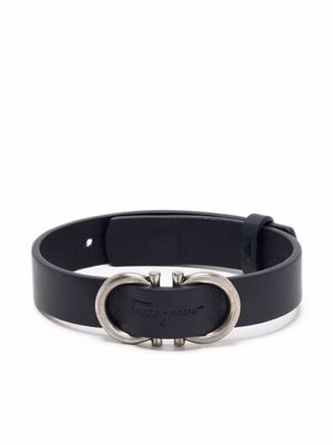 Ferragamo bracelet Gancini en cuir - Bleu