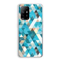 Gekleurde driehoekjes blauw: Oppo A95 5G Transparant Hoesje