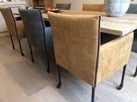 Set van 6 leren kuip eetkamerstoelen - met wieltjes - diverse kleuren - Echt leer, Modern, ontdek de vele Leersoorten en Kleuren bij ShopX