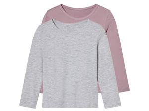lupilu 2 kinder shirts (Grijs/lila, 122/128)