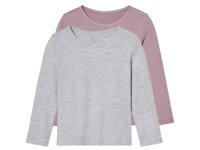 lupilu 2 kinder shirts (Grijs/lila, 122/128)