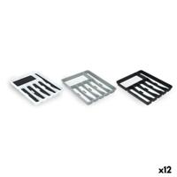Bestekorganizer Kinvara CN11979-9 CN11979-9 Wit Zwart Grijs Natuurlijk rubber Polypropyleen TPR 32,5 x 4,5 x 40,5 cm (12 Stuks)