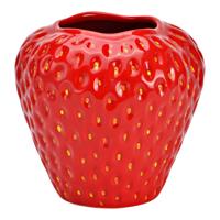 Vaas aardbei van keramiek, rood (B/H/D) 16x17x17cm Vaas aardbei van keramiek, rood (B/H/D) 16x17x17cm