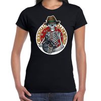 Original gangster skelet Halloween verkleed t-shirt zwart voor dames