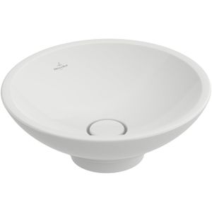 Villeroy & Boch Loop en Friends opzetwastafel met plug met keramische afdekking O43cm met overloop wit 51440001