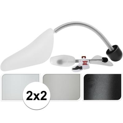 Storage Solutions schoenspanners - 4x stuks - grijs - metalen veer - kunststof - maat 37 tot 48