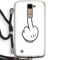 Middle finger white: LG K10 (2016) Transparant Hoesje met koord