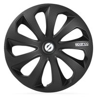 4-Delige Sparco Wieldoppenset Sicilia 15-inch zwart/carbon SP1574BKC