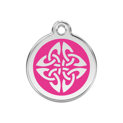 Tribal Arrows Hot Pink roestvrijstalen hondenpenning medium/gemiddeld dia. 3 cm - Reddingo
