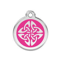 Tribal Arrows Hot Pink roestvrijstalen hondenpenning medium/gemiddeld dia. 3 cm - Reddingo