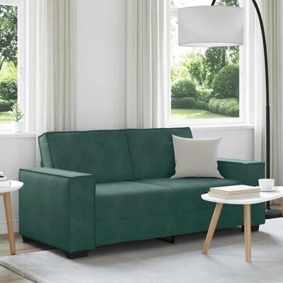 Tweezitsbank 140 cm fluweel donkergroen
