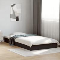 Bedframe bewerkt hout zwart 100x200 cm - thumbnail