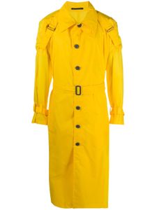 Yohji Yamamoto trench à détail de sangles - Jaune