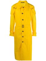 Yohji Yamamoto trench à détail de sangles - Jaune - thumbnail