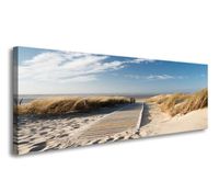 Schilderij - Noordzee, Blauw/Beige, 120X40cm, 1luik - thumbnail