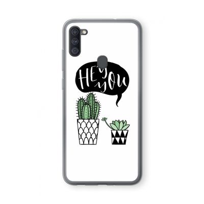 Hey you cactus: Samsung Galaxy A11 Transparant Hoesje