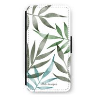 Tropical watercolor leaves: iPhone 11 Flip Hoesje