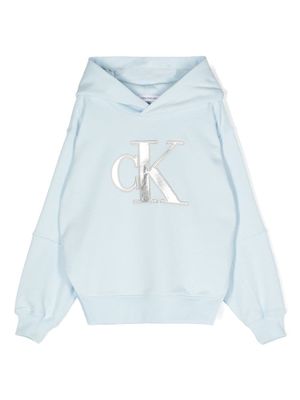 Calvin Klein Kids hoodie à motif monogrammé brodé - Bleu
