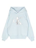 Calvin Klein Kids hoodie à motif monogrammé brodé - Bleu