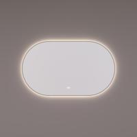 HIPP Design spiegel Ovaal-Recht Mat Zwart LED-Verlichting 160 x 70 cm met Touch-Dimmer en Spiegelverwarming