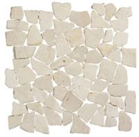 Vloer-/wandtegel kiezel mozaïek Terre D&apos;Azur Stone Palladiana 30x30cm biancone mat