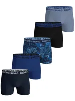 Bjorn Borg 5-Pack jongens boxershorts - Cotton stretch - Zwarte katoenen jongens onderbroeken - 116 - Blauw - Onderbroek - Ondergoed - 116 -