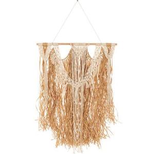 J-Line wanddecoratie Macrame - katoen - ecru|naturel