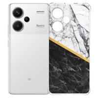 Xiaomi Redmi 13 Pro Plus Hoesje - Marble White Black TPU Antishock