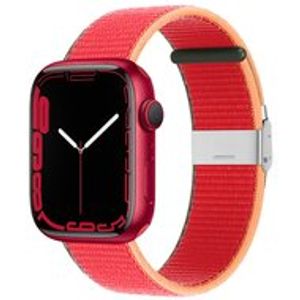 Nylon bandje met klemsluiting - Rood - Geschikt voor Apple Watch 38mm / 40mm / 41mm