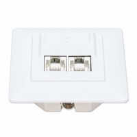 Intellinet 771900 wandcontactdoos 2 x RJ-45 Wit - thumbnail