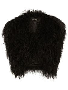 Dolce & Gabbana veste crop ornée de plumes - Noir