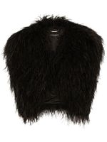 Dolce & Gabbana veste crop ornée de plumes - Noir - thumbnail