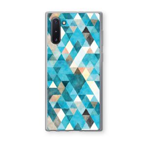 Gekleurde driehoekjes blauw: Samsung Galaxy Note 10 Transparant Hoesje