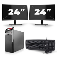 Lenovo ThinkCentre Edge 72 Tower - Intel Core i7-3e Generatie - 16GB RAM - 256GB SSD - Windows 10 + 2x 24 inch Monitor