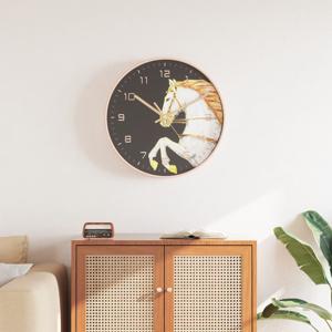 VidaXL Wandklok ø29,5 cm polystyreen en glas goudkleurig en wit