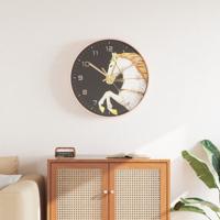 VidaXL Wandklok ø29,5 cm polystyreen en glas goudkleurig en wit