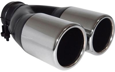 AutoStyle uitlaatsierstuk dubbel rond >60 mm 22 cm RVS chroom AutoStyle uitlaatsierstuk dubbel rond >60 mm 22 cm RVS chroom