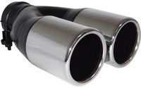AutoStyle uitlaatsierstuk dubbel rond >60 mm 22 cm RVS chroom - thumbnail