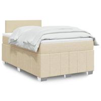 Boxspring met matras stof crèmekleurig 120x200 cm
